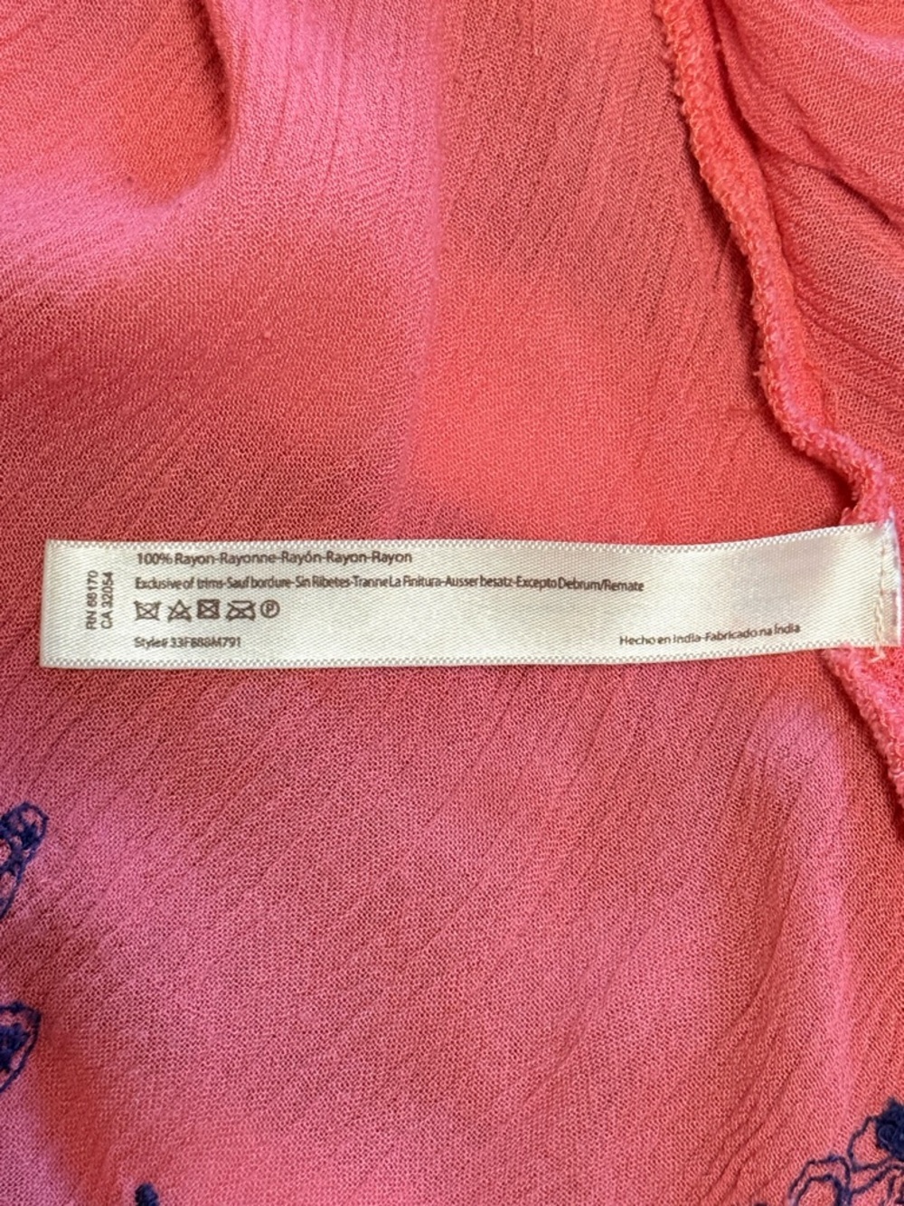 Free People Meadows Medallion Slip Dress Strawberry Combo size Large *Altered* - Picture 6 of 6